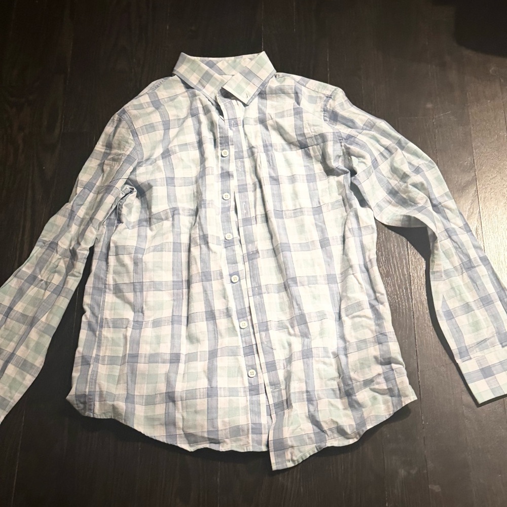 johnnie-O Blue and White Casual Button Down Shirt